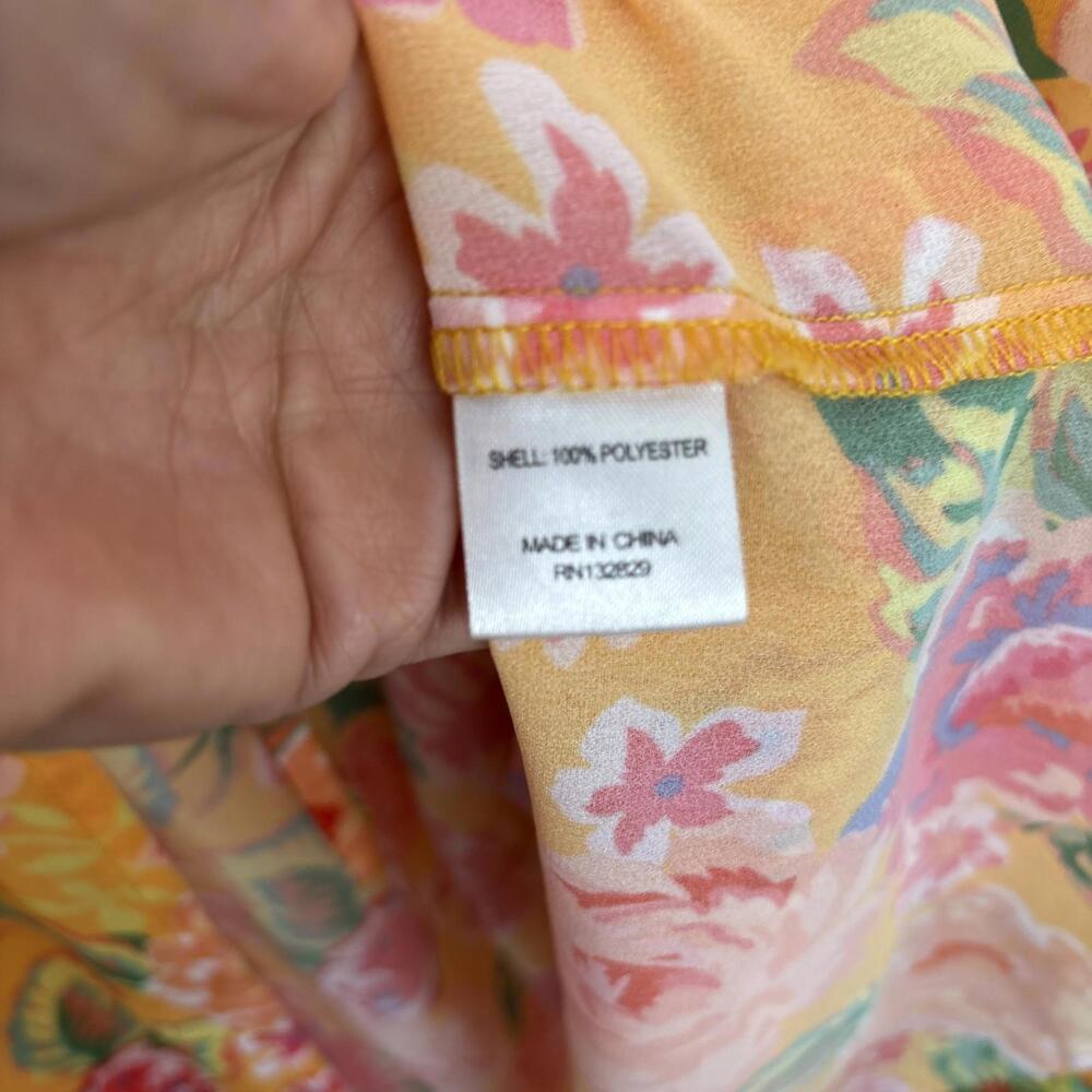 Lovers + Friends Floral Chiffon Temptation Robe Coverup Small New Revolve - Picture 8 of 10